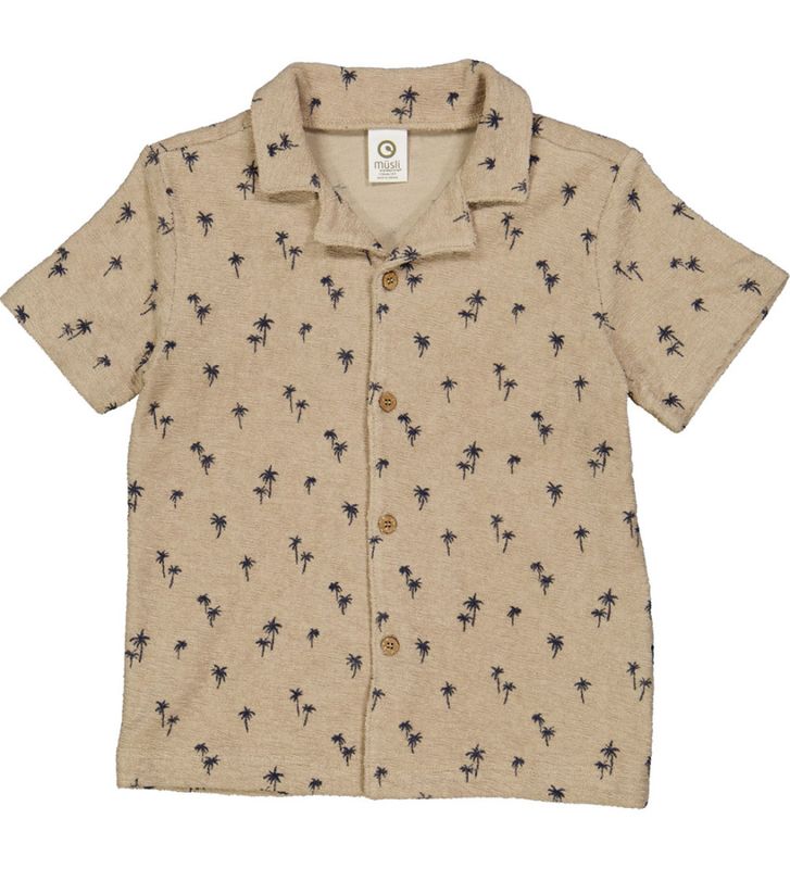 Musli terry tee palm cashmere/night blue