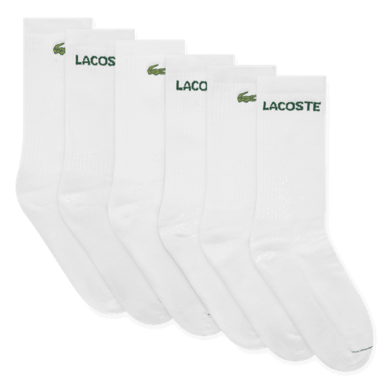 Lacoste 6pk tennissokker blanc