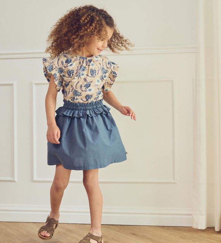 Musli chambray frill skirt