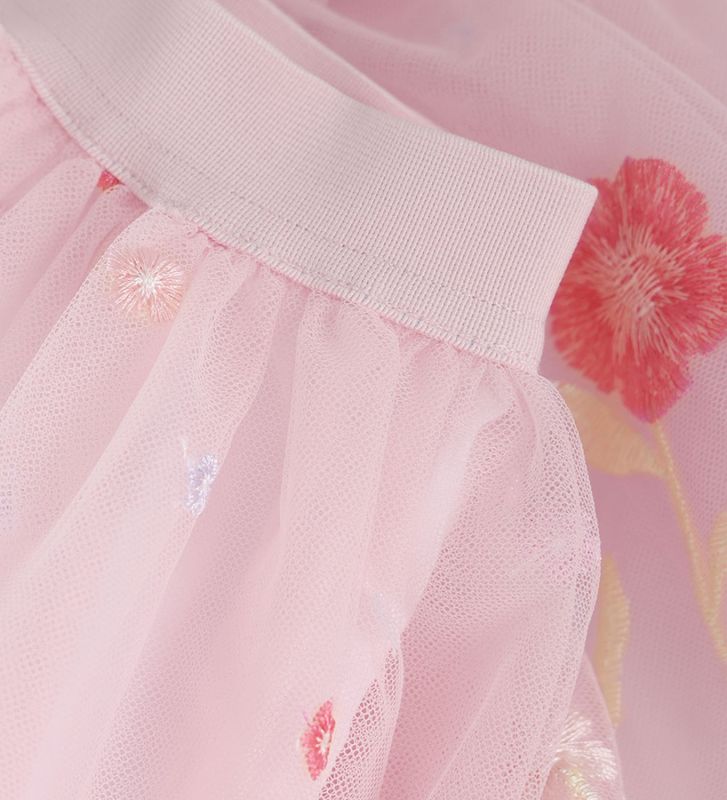Minymo skirt mesh emb raindrops on roses 